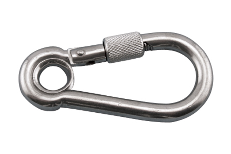 Stainless Steel Screw Lock Spring Clip with Eye, S0181-0060, S0181-0080, S0181-0100, S0181-0120, S0181-0140